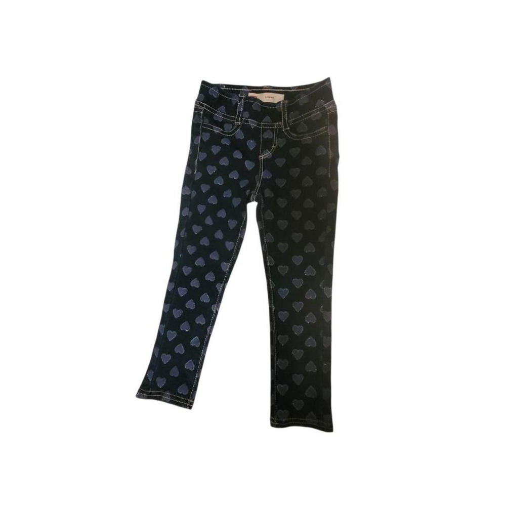 Toddler Girl 3T Dark Blue jean stretch Levi leggings W Blue Hearts Too Cute!!!